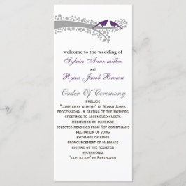 Bröllopsprogrammet stollig träd vid lila LV Fåglar Program