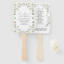 Bröllopsprogrammet Summer Wildblomcalligraphy