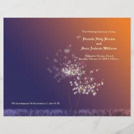 Bröllopsprogrammet Sunset Dandelions Bi Fold