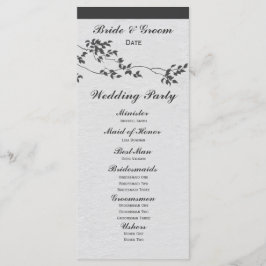 Bröllopsprogrammet Svarta och vita minimalistiska  Program