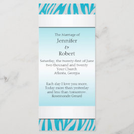 Bröllopsprogrammet Teal and White Zebra Diamond Program