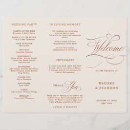 Bröllopsprogrammet Terracotta Boho med modern kall