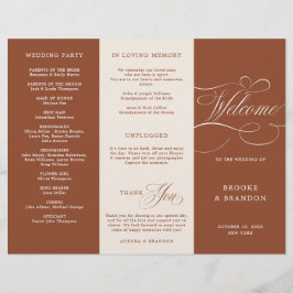 Bröllopsprogrammet Terracotta Boho med modern kall