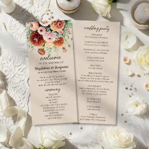 Bröllopsprogrammet Terracotta & Cream Blommigt
