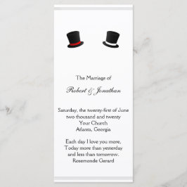 Bröllopsprogrammet top hat och Bow Ties Gay Program