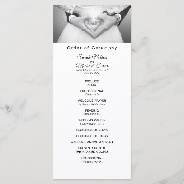 Bröllopsprogrammet Traditionellt foto för elegant Program (Framsida)