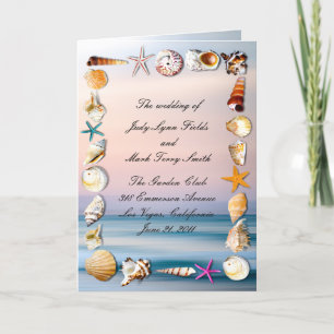 Bröllopsprogrammet Tropical Sandy Beach and Seashe Tack Kort