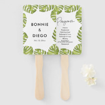 Bröllopsprogrammet Tropiska grönt handflatan lövs