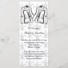 Bröllopsprogrammet Tuxedo Groom Gay Program