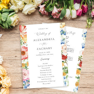 Bröllopsprogrammet Vår Multi Färg Blommigt Inbjudningar