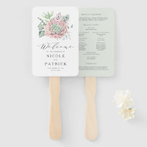 Bröllopsprogrammet Vattenfärg Pastel Succulents