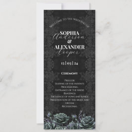 Bröllopsprogrammet Victorian Gothic Blommigt Ro Inbjudningar