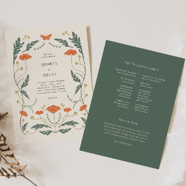 Bröllopsprogrammet vintage Art nouveau Program