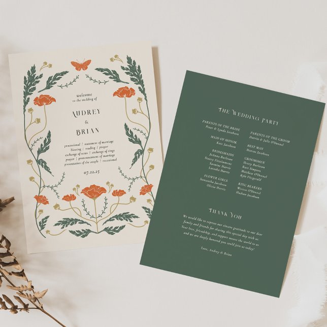 Bröllopsprogrammet vintage Art nouveau Program (Skapare uppladdad)