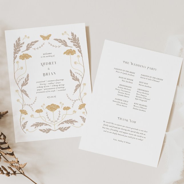 Bröllopsprogrammet vintage Art nouveau Program (Skapare uppladdad)