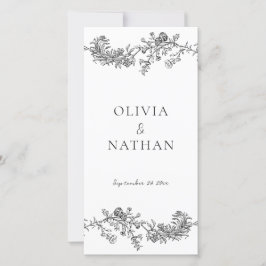 Bröllopsprogrammet vintage Elegance Black & White