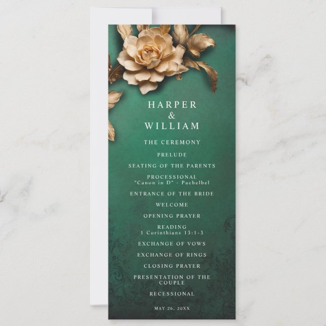 bröllopsprogrammet vintage inbjudningar (Framsida)