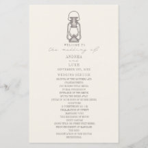 Bröllopsprogrammet vintage Lantern Amethyst