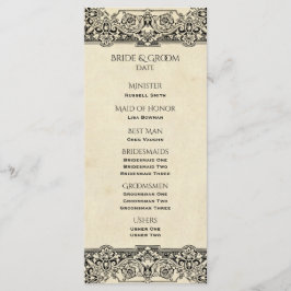 Bröllopsprogrammet vintage Ornate Program
