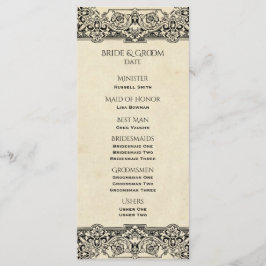 Bröllopsprogrammet vintage Ornate Program