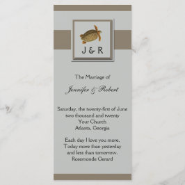 Bröllopsprogrammet vintage Sea Animals Program