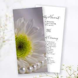 Bröllopsprogrammet Vit Daisy och pärlor Program