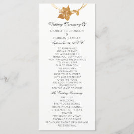 Bröllopsprogrammet Vita Blommigt, Guld, kontor1 Program