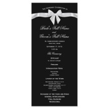Bröllopsprogrammet Vitt blankprov och svart