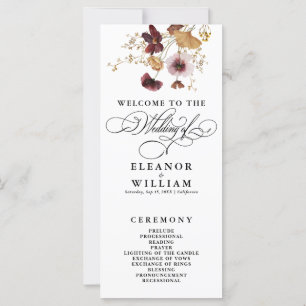Bröllopsprogrammet Watercolor Calligraphy