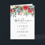 Bröllopsprogrammet Watercolor Winter Blooms Garlan Program<br><div class="desc">bröllop-ceremonin med din familj och dina vänner med anpassadets bröllopsprogram-häfte. Den har en vattenfärgad röd poinsettia,  pinekoner och andra julaccenter. Anpassa genom att lägga till information. Dessa bröllopsprogram är perfekter för vinterbröllop.</div>