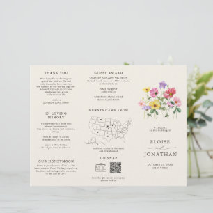 Bröllopsprogrammet Wildblomma Rustic Chic Blommigt