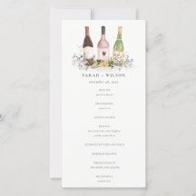 Bröllopsprogrammet Wildblommor Cheers Vin Flaskor