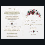 Bröllopsprogrammet Winter Burgundy Blommigt Gräs G<br><div class="desc">Elegant,  Burgundy,  Vit Blommigt-kortdesign. Den har en underbar Burgundy,  vit vattenfärgsbukett,  unika blommigt-pilar med blommigtar som delare,  ett elegant faux guld-skript. Använda Anpassa verktyg om du vill lägga till din information. Om du vill ha matchande objekt kan du besöka min Winter-Blommigt Bouquet-samling.</div>