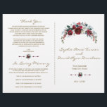 Bröllopsprogrammet Winter Burgundy Blommigt Gräs G<br><div class="desc">Elegant,  Burgundy,  Vit Blommigt-kortdesign. Den har en underbar Burgundy,  vit vattenfärgsbukett,  unika blommigt-pilar med blommigtar som delare,  ett elegant faux guld-skript. Använda Anpassa verktyg om du vill lägga till din information. Om du vill ha matchande objekt kan du besöka min Winter-Blommigt Bouquet-samling.</div>