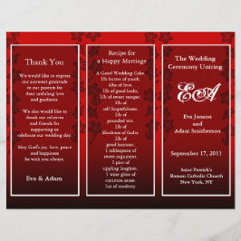 Bröllopsprogrammets Blommigt Röd