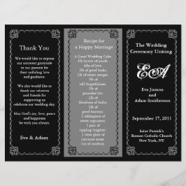 Bröllopsprogrammets mapp Klassisk svart