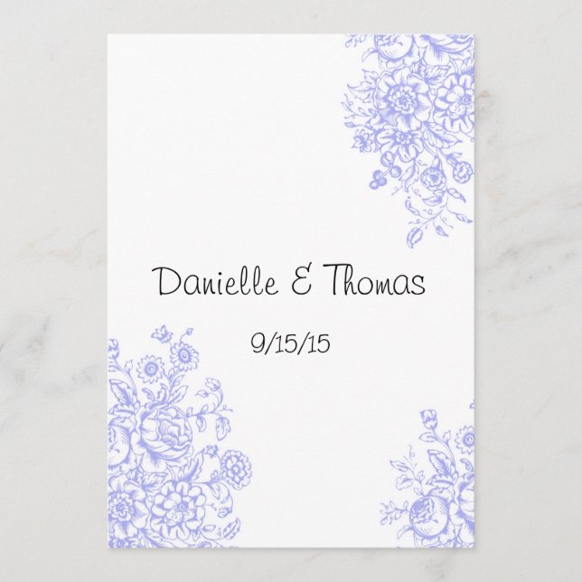 Bröllopsråd, Lavendelblommor Kommentar Rådkort (Framsida)