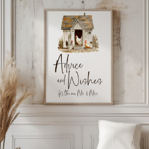 Bröllopsråd & önskningar för Country Farm Chicken Poster