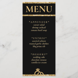 Bröllopsrecept i Black & Guld Glitter Meny