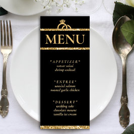 Bröllopsrecept i Black & Guld Glitter Meny