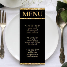 Bröllopsrecept i Black & Guld Glitter Meny