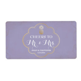 Bröllopsrecept Mini Champagne Label Pineapple Fraktsedel