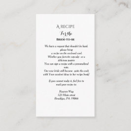 Bröllopsreceptförfrågan bridal shower tilläggskort