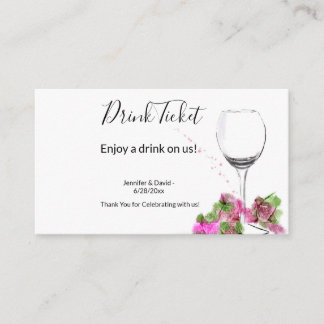 Bröllopsreception Drink Biljett Tilläggskort