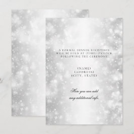 Bröllopsreception Endast Silver Shimmer Lights Inbjudningar