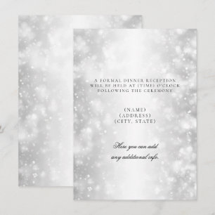 Bröllopsreception Endast Silver Shimmer Lights Inbjudningar