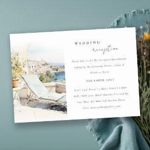 Bröllopsreception i Corfu Grekland akvarell landsk Tilläggskort