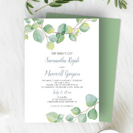 Bröllopsreception Inbjudan, Eukalyptus Inbjudningar