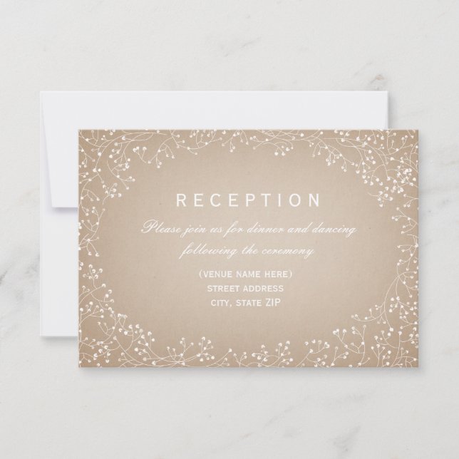 Bröllopsreception Inspirerad av Baby's Breath Card Inbjudningar (Framsida)