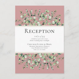 Bröllopsreception med rosabruna eukalyptusmotiv tilläggskort